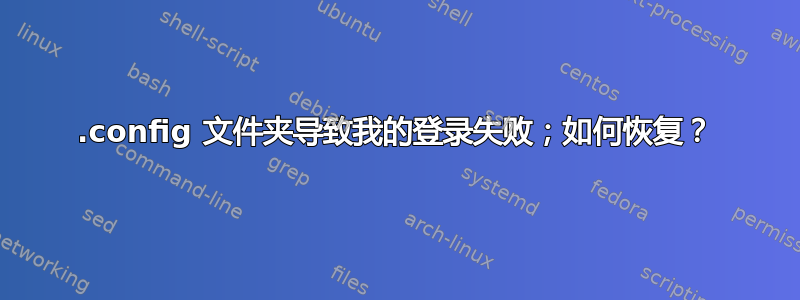 .config 文件夹导致我的登录失败；如何恢复？