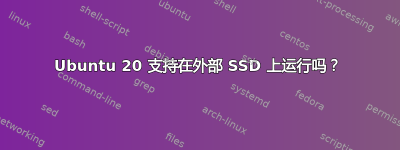 Ubuntu 20 支持在外部 SSD 上运行吗？