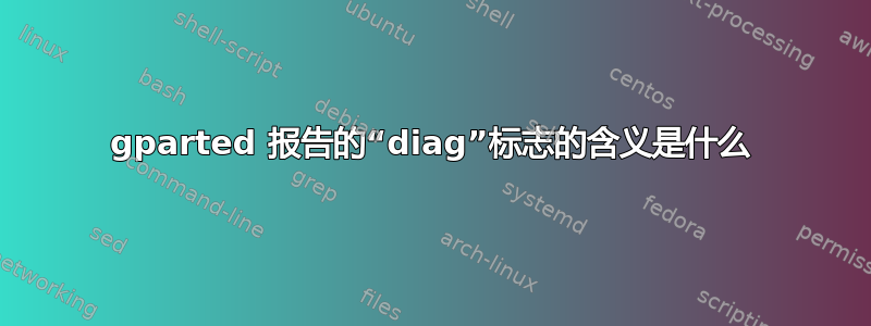 gparted 报告的“diag”标志的含义是什么