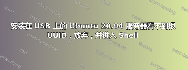 安装在 USB 上的 Ubuntu 20.04 服务器看不到根 UUID，放弃，并进入 Shell