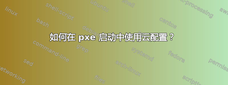 如何在 pxe 启动中使用云配置？