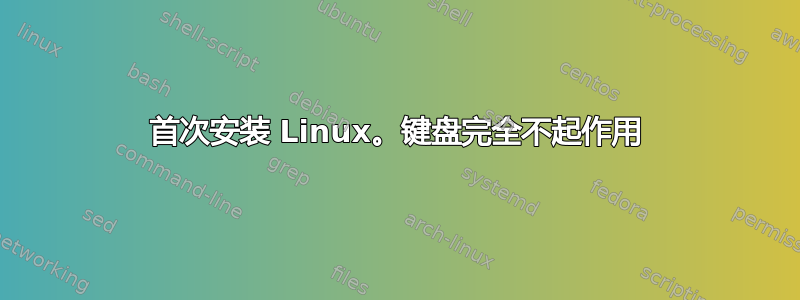 首次安装 Linux。键盘完全不起作用