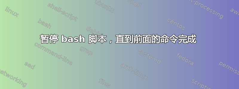 暂停 bash 脚本，直到前面的命令完成