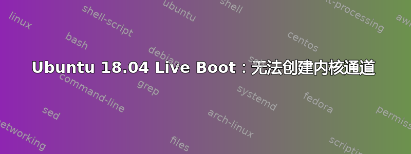 Ubuntu 18.04 Live Boot：无法创建内核通道