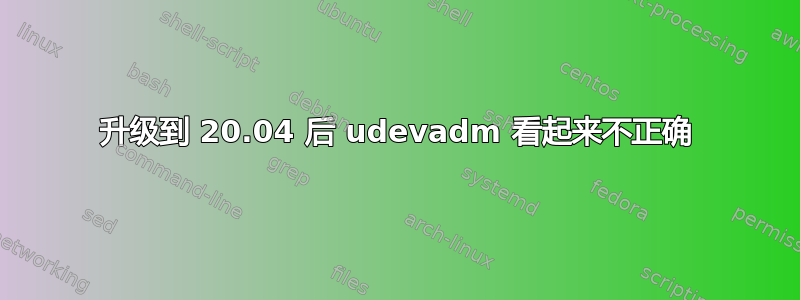 升级到 20.04 后 udevadm 看起来不正确