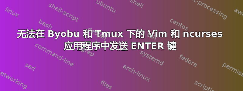 无法在 Byobu 和 Tmux 下的 Vim 和 ncurses 应用程序中发送 ENTER 键