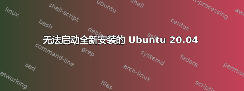 无法启动全新安装的 Ubuntu 20.04