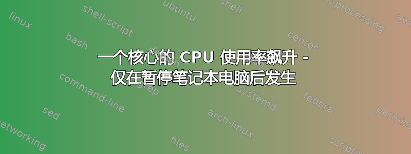 一个核心的 CPU 使用率飙升 - 仅在暂停笔记本电脑后发生