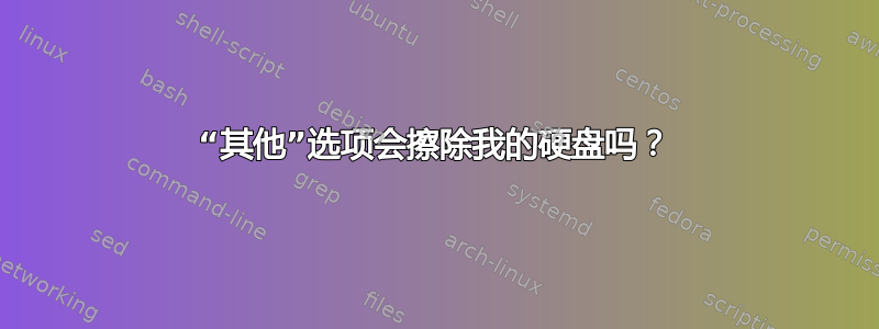 “其他”选项会擦除我的硬盘吗？