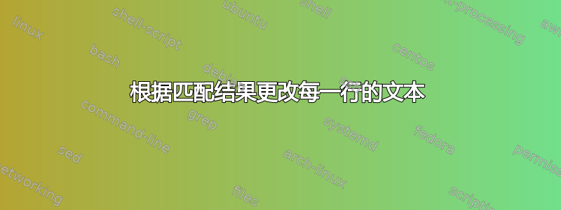 根据匹配结果更改每一行的文本