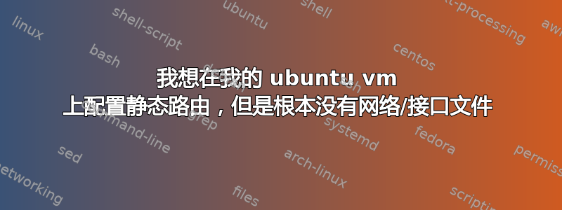 我想在我的 ubuntu vm 上配置静态路由，但是根本没有网络/接口文件