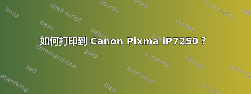 如何打印到 Canon Pixma iP7250？