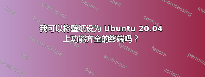 我可以将壁纸设为 Ubuntu 20.04 上功能齐全的终端吗？