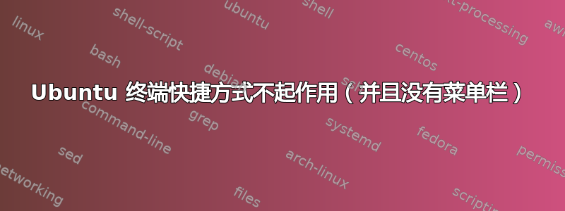 Ubuntu 终端快捷方式不起作用（并且没有菜单栏）