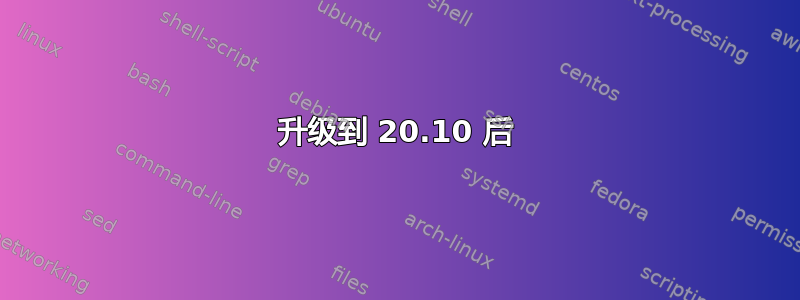 升级到 20.10 后