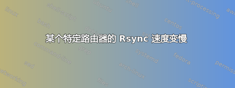 某个特定路由器的 Rsync 速度变慢