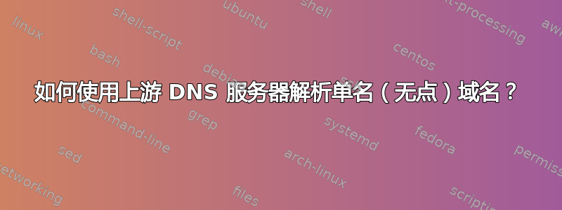 如何使用上游 DNS 服务器解析单名（无点）域名？