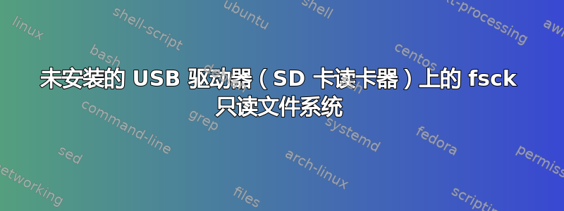 未安装的 USB 驱动器（SD 卡读卡器）上的 fsck 只读文件系统