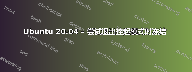 Ubuntu 20.04 – 尝试退出挂起模式时冻结