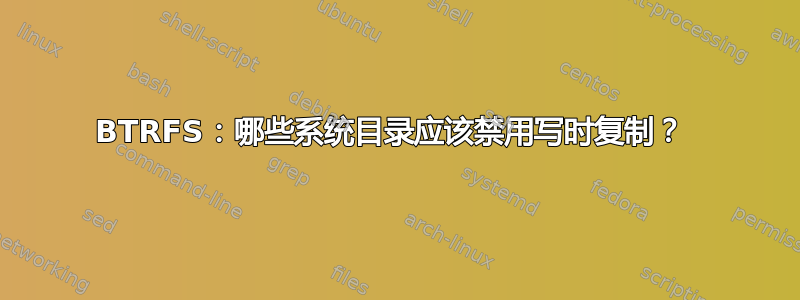 BTRFS：哪些系统目录应该禁用写时复制？ 