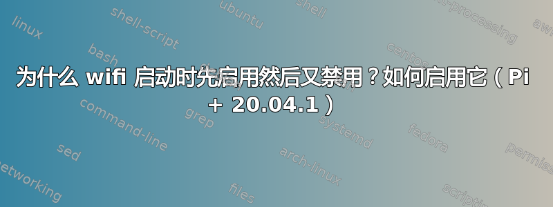 为什么 wifi 启动时先启用然后又禁用？如何启用它（Pi + 20.04.1）