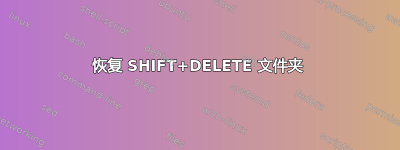 恢复 SHIFT+DELETE 文件夹