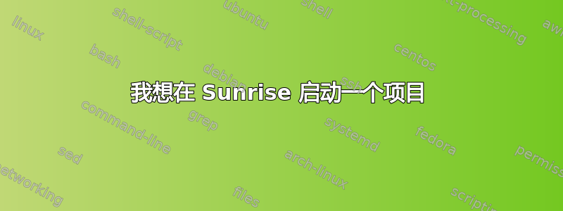 我想在 Sunrise 启动一个项目