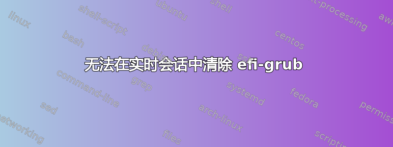 无法在实时会话中清除 efi-grub