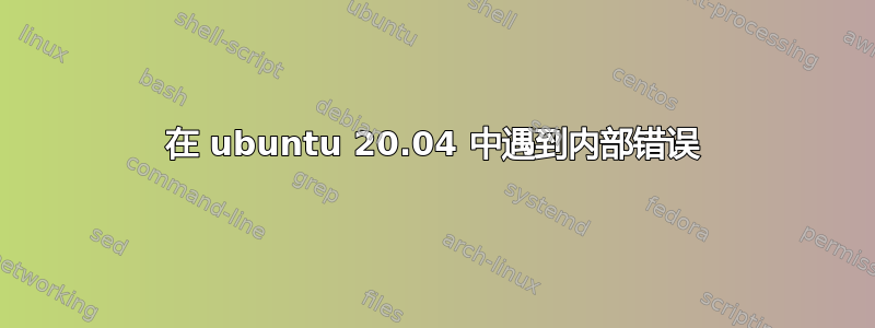 在 ubuntu 20.04 中遇到内部错误