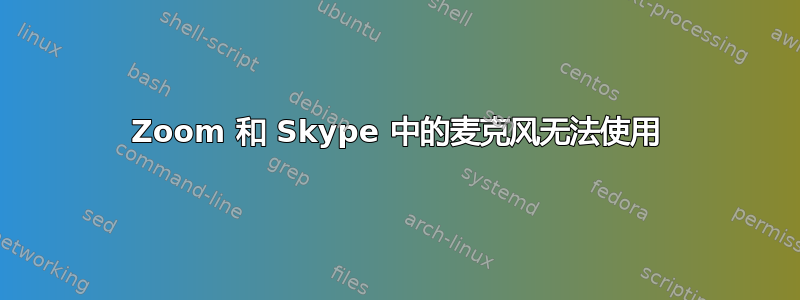 Zoom 和 Skype 中的麦克风无法使用