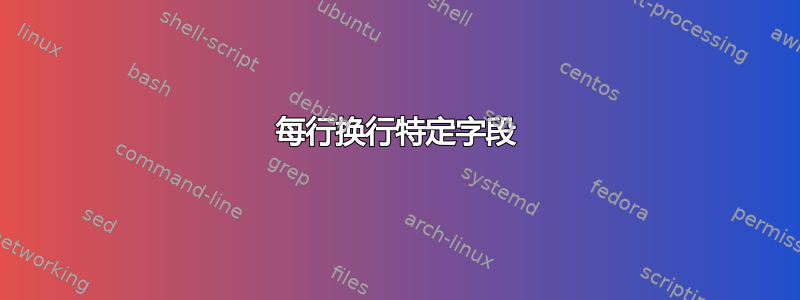 每行换行特定字段