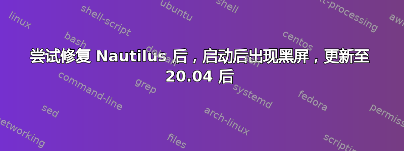 尝试修复 Nautilus 后，启动后出现黑屏，更新至 20.04 后