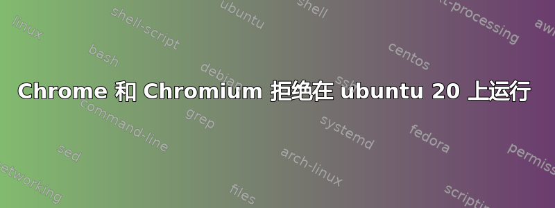 Chrome 和 Chromium 拒绝在 ubuntu 20 上运行