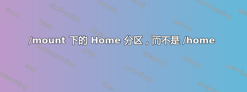 /mount 下的 Home 分区，而不是 /home