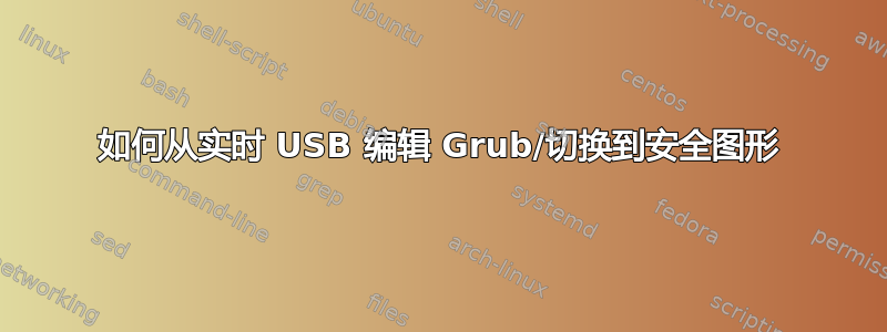 如何从实时 USB 编辑 Grub/切换到安全图形