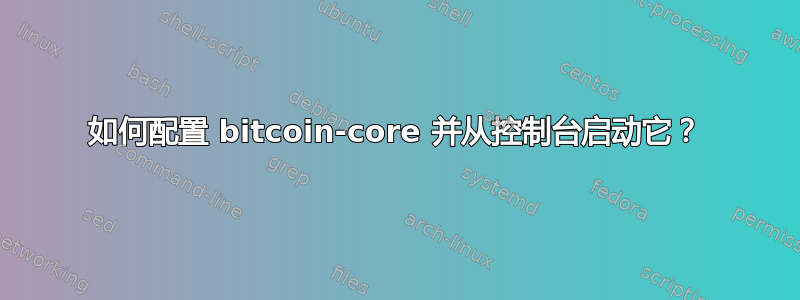 如何配置 bitcoin-core 并从控制台启动它？