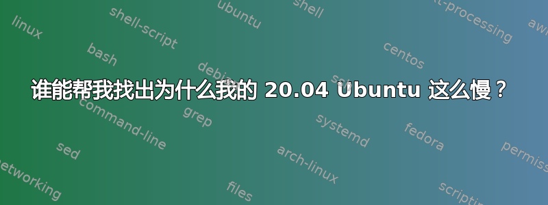 谁能帮我找出为什么我的 20.04 Ubuntu 这么慢？