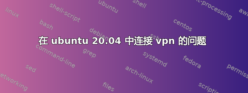 在 ubuntu 20.04 中连接 vpn 的问题