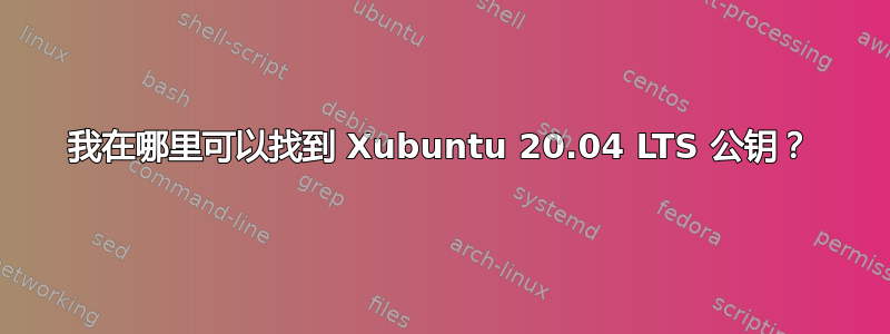 我在哪里可以找到 Xubuntu 20.04 LTS 公钥？