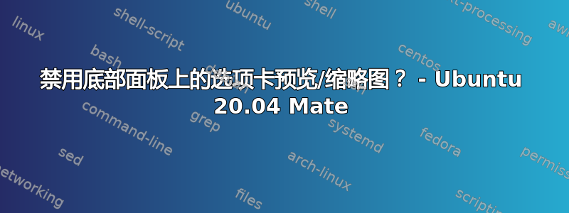 禁用底部面板上的选项卡预览/缩略图？ - Ubuntu 20.04 Mate