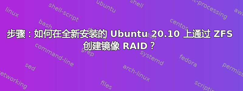 步骤：如何在全新安装的 Ubuntu 20.10 上通过 ZFS 创建镜像 RAID？