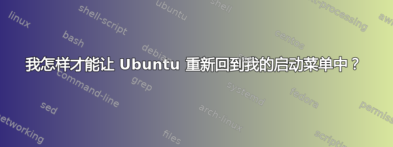 我怎样才能让 Ubuntu 重新回到我的启动菜单中？