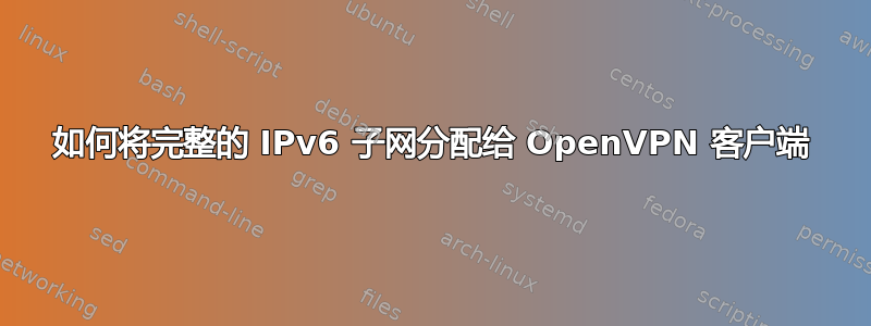 如何将完整的 IPv6 子网分配给 OpenVPN 客户端