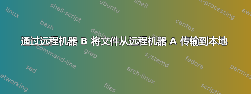 通过远程机器 B 将文件从远程机器 A 传输到本地