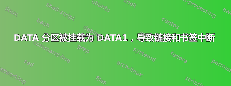 DATA 分区被挂载为 DATA1，导致链接和书签中断