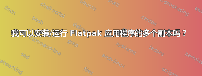 我可以安装/运行 Flatpak 应用程序的多个副本吗？