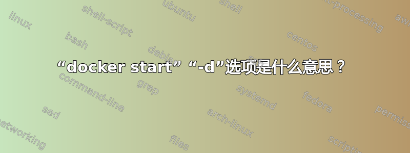 “docker start” “-d”选项是什么意思？