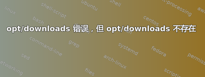 opt/downloads 错误，但 opt/downloads 不存在 