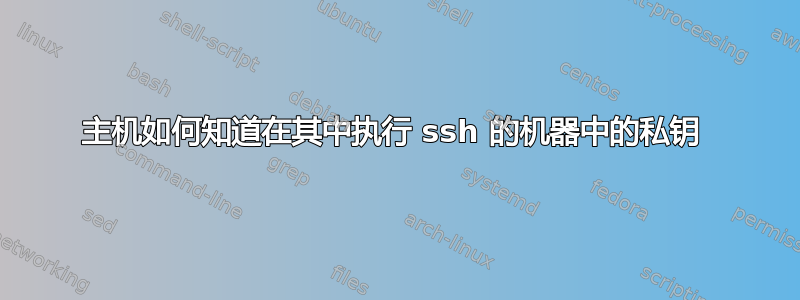 主机如何知道在其中执行 ssh 的机器中的私钥 