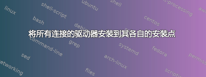 将所有连接的驱动器安装到其各自的安装点